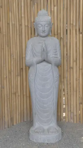 Product image of the product “Standing Buddha made of Riverstone, position Namaskara , H. 150cm. ”